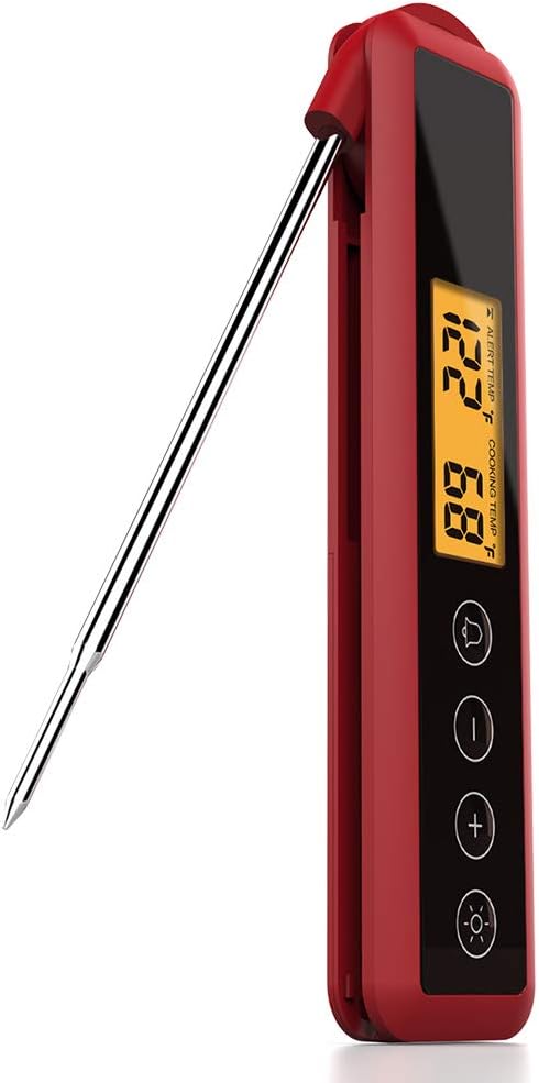 Thermaque Digital Food Cooking Thermometer Instant Read Meat Thermometer for Kitchen BBQ Grill Smoker (Red)