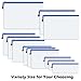 Selizo 12 Pcs Plastic Zip File Paper Document Folder Bags Storage Pouch with Assorted Sizes (12 Pcs Blue)