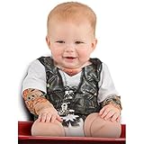 Faux Real Baby-boys Mesh Sleeves Tattoo Romper