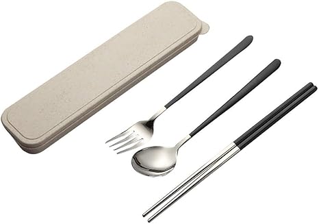 Amazon Ouniman カトラリー3点セット スプーンフォーク 箸 トラベル用品セット 箱付き アメリカ製倉庫出荷 箸 オンライン通販