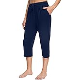 OLIKEME Women's Yoga Capri Pants Loose Drawstring High Waisted Sweatpants Lounge Running Gym Short With Pockets