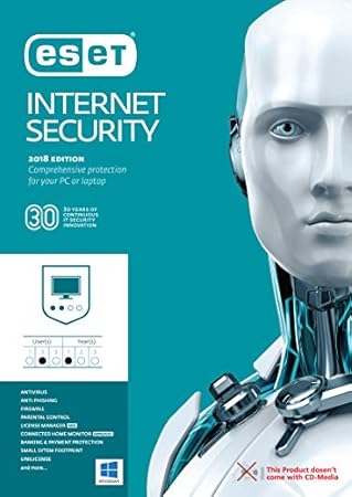 ESET Internet Security 2018, 3 Devices 1 Year, Download Key via Email