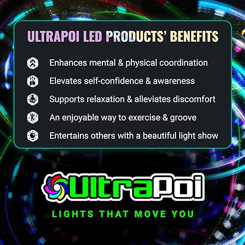 UltraPoi OrbPoi Set - Poi LED Rechargeables, 30+ Modes Couleurs, Pour Danse Et Arts Du Flow - 3