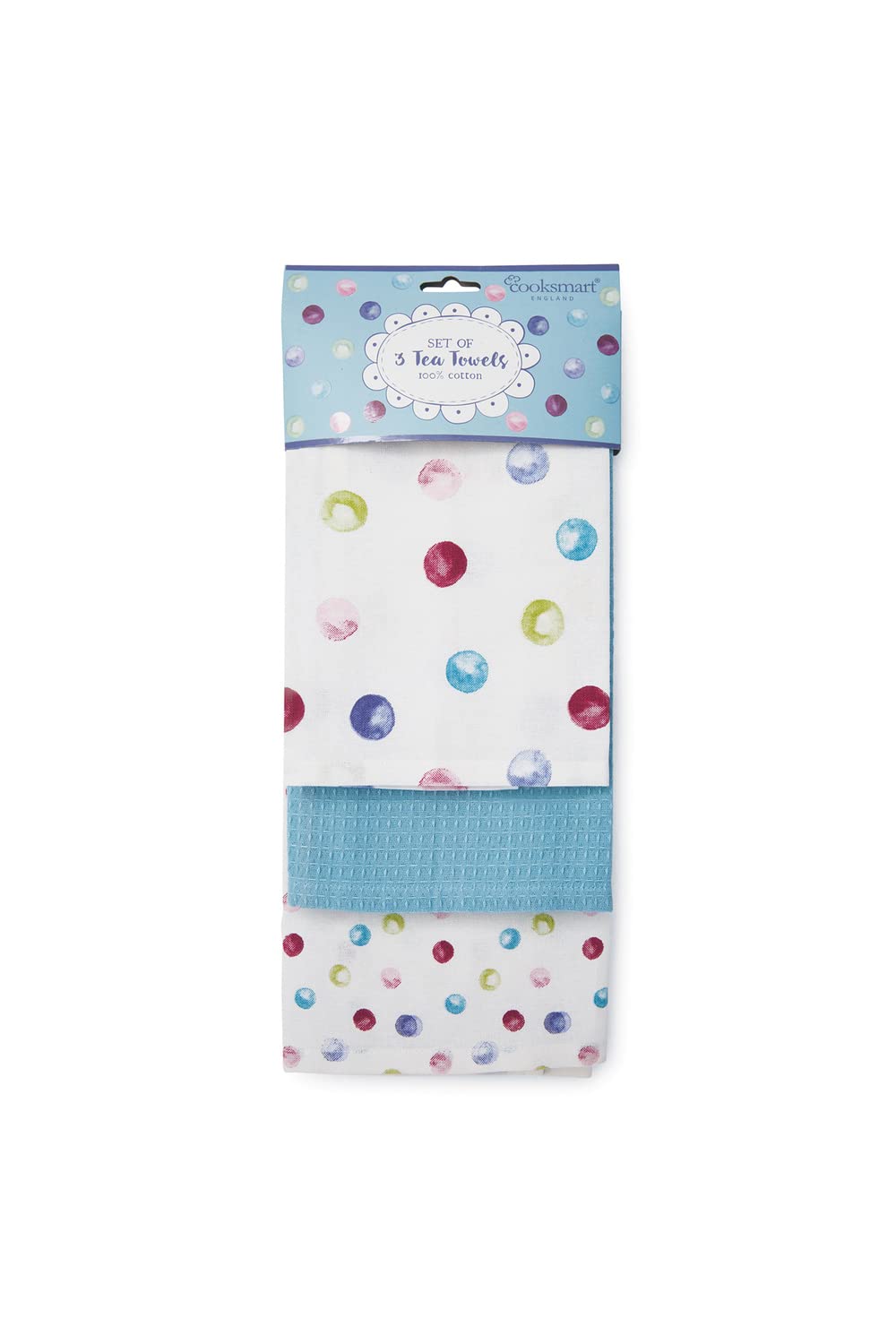 Cooksmart Spotty Dotty Pack of 3 Tea Towels