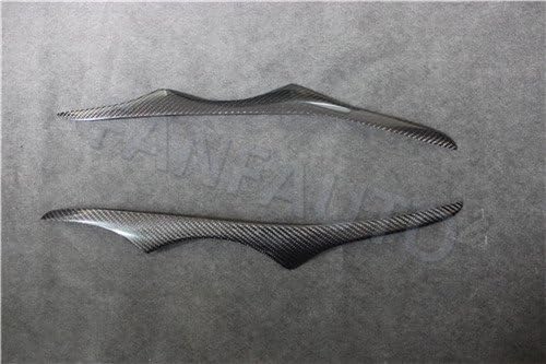 FANFAUTO Carbon Fiber Headlight Cover Eyelids Eyebrows for BMW E90 E92 E93 M3 M Series Coupe Only 2007-2013