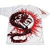 KO-Sports-Gear-Rash-Guard-Dragon-Design-Red-and-White-Shortsleeve-For-Brazilian-Jiu-Jjitsu-Grappling-and-Mixed-Martial-Arts