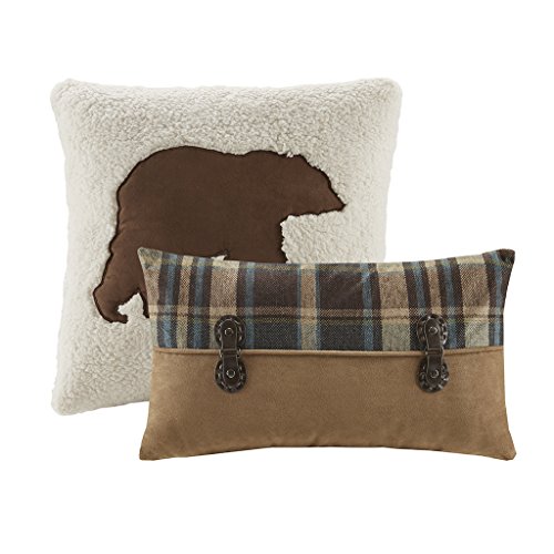 Woolrich Hadley Plaid Pieced Shams Accent Throw Pillow, Lodge/Cabin