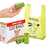 Dog Poop Bags - Dogs Waste Bag - Pet Poop Bags - Poop Bags for Dogs - Poop Bags with Handles Easy-Tie - Green - Unscented