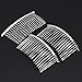Pixnor 3pcs 7.8cm 20 Teeth Fancy DIY Metal Wire Hair Clip Combs Bridal Wedding Veil Combs (Silver)