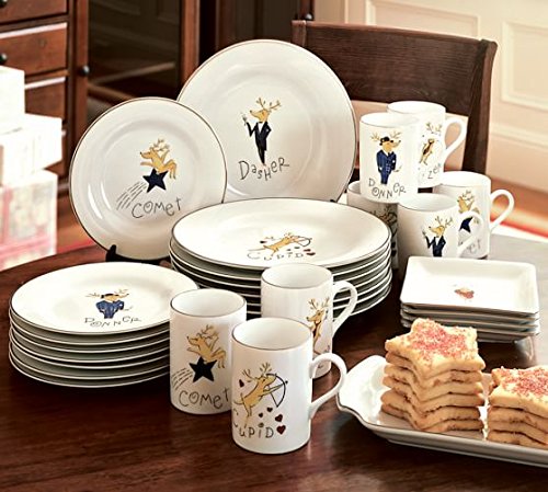 Pottery Barn 8 Piece Reindeer Cocktail Plates Buy Online In Ksa