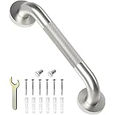 IJDD 12 Inch Shower Grab Bars for Seniors 304 Stainless Steel Knurled Non Slip Safety Bars for Showers and Walls, Fall Prevention and Handicap Support, Daily Balance Assistive Gifts for Elderly
