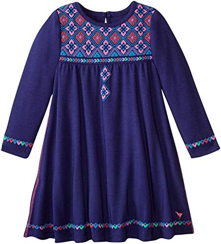 Pink Chicken Baby Girls Baby Farrah Faux Embroidered Dress, Solid Blueprint, 3/6 Months