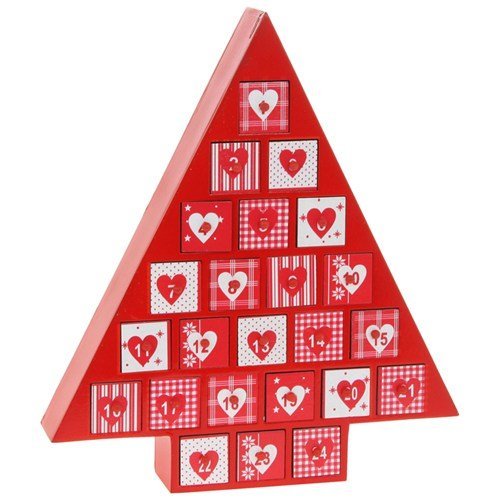 Shudehill Wooden Christmas Red White Triangular Festive Xmas