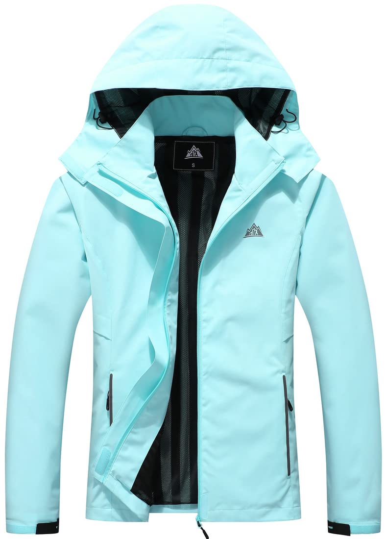 MOERDENG Women's Waterproof Rain Jacket Lightweight