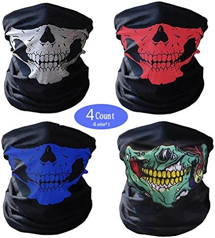 Seamless Skull Tube Mask-Motorcycle Face Mask－Breathable Windproof -Half Face Headwear (4 color)