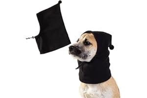 IMDOUBLEDOU Dog Winter Hat, Leopard Doggie Flannel Hat Pet Christmas Winter Warm Caps Cute Accessories Neck Ear Warmer Pullover Hood Warm Scarf, Calming Dog Hood for Noise Protection