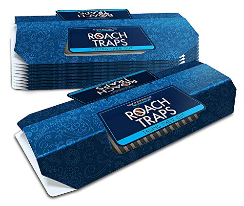 (11 Pack) Cockroach Traps Premium Non-Toxic Eco-Friendly -Spiders & Ants -Roach Busters (10 Traps + 1 Free) Bait Included Glue Chemical Free