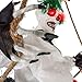 Halloween Haunters Animated 4 Foot Hanging Swinging Circus Clown Ghost Reaper Zombie with Moving Kicking Legs Prop Decoration - Rope Swing, Scary Laugh Sounds, Flashing Evil Red LED Eyes