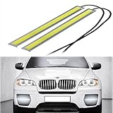 RioRand 2 pcs 6W 6000K Waterproof Aluminum High Power Xenon Slim LED Light Daytime Running Light SUV Sedan Coupe Vehicle Lamp (Silver white)