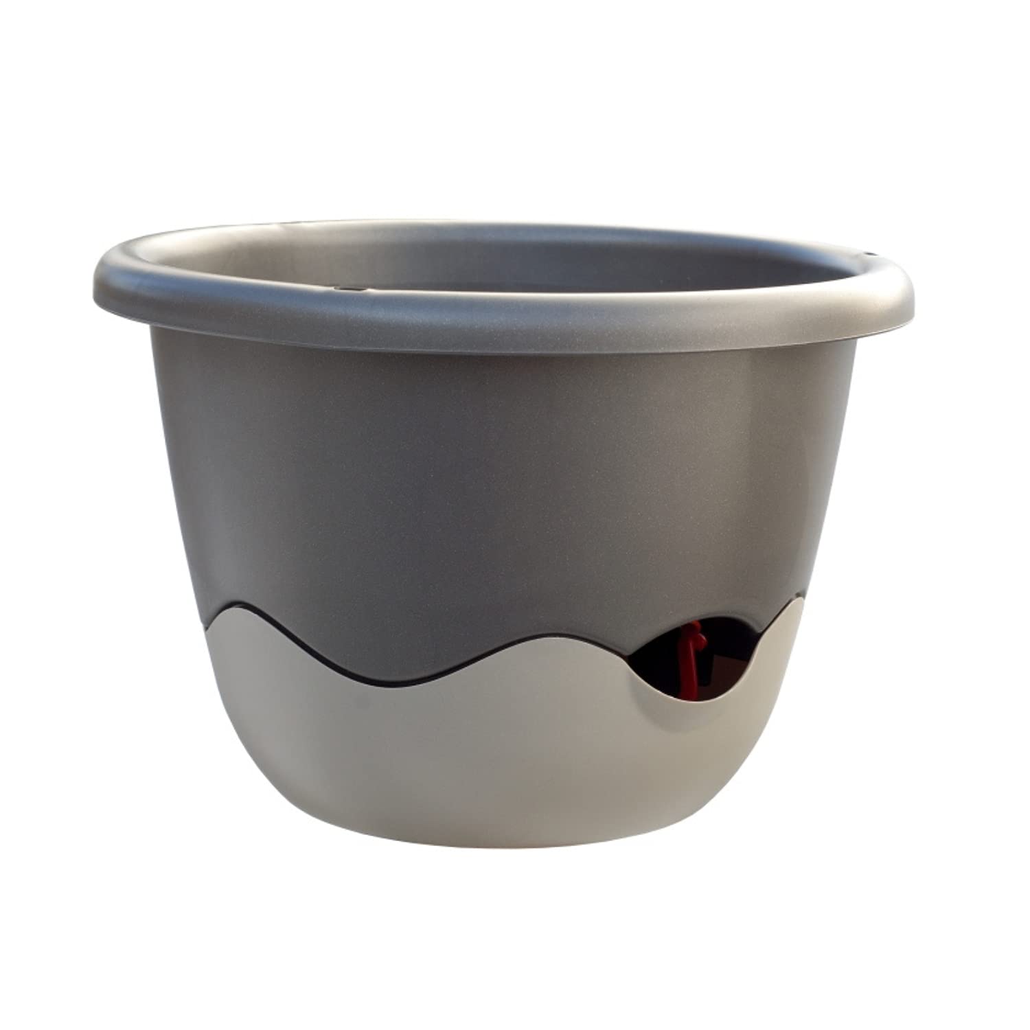 Plastia Mareta Hanging Basket/Watering Basket, Dark and Light Anthracite, 9.8 x 9.8 x 6.7 in.