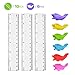 Ruler, Pack of 10 Clear Drawing Ruler Transparent Plastic Ruler Straight Ruler Plastic Measuring Tool For Student Children Stationery School Supplies +6 Pcs Silicon pencil grips Fish Style