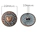 PEPPERLONELY Brand 10PC Metal Shank Button Round Antique Copper Spray Painted Blue Single Hole Heart Pattern 18.0mm(6/8)