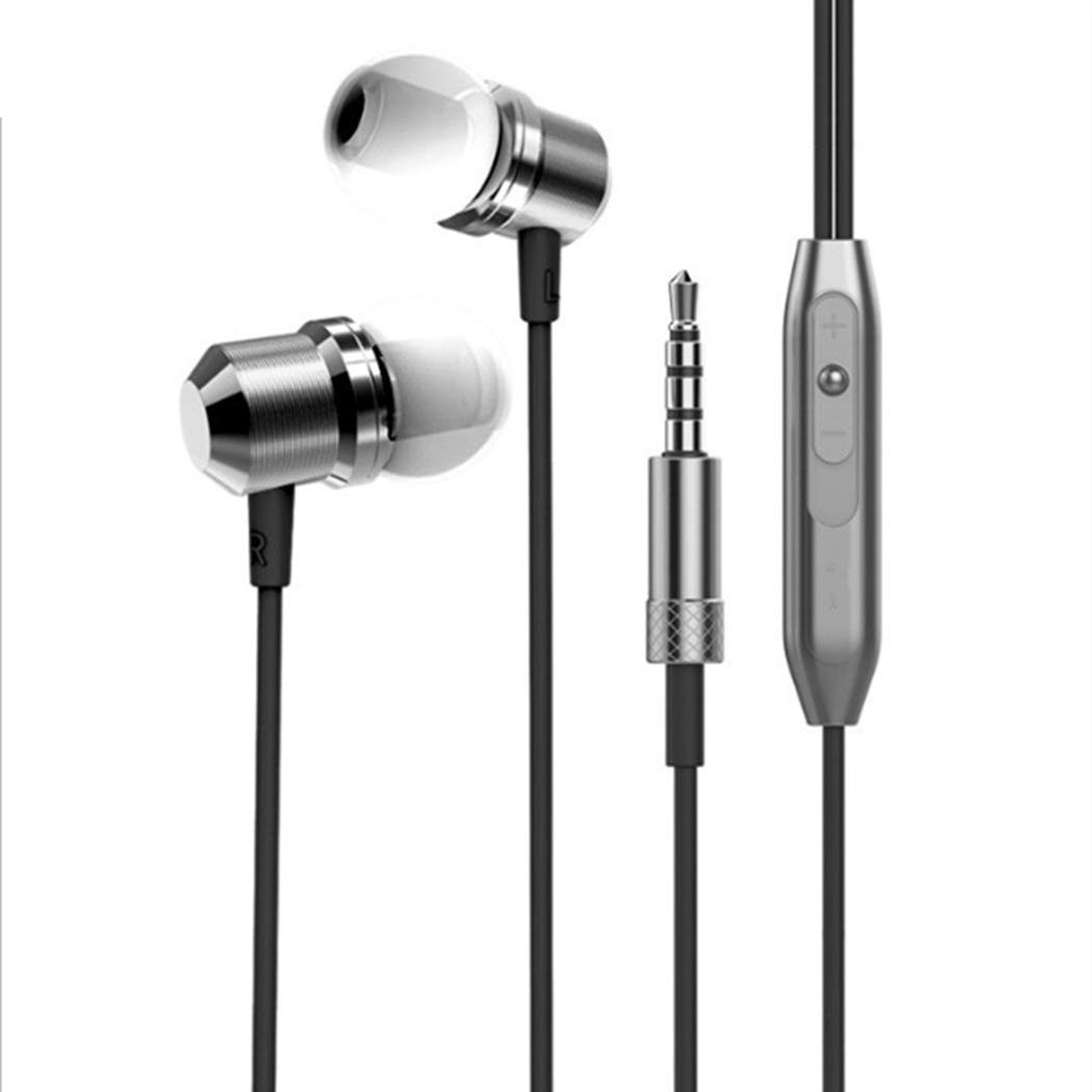 IEnkidu E14 Triple Driver in-Ear Earphones Hi-Res Headphones High Resolution, Metal Driven Sound, in-Line Remote,Magnet adsorption headphon (Black)