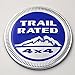 Chrome Trim Blue Metal Trail Rated 4x4 Round Emblem Badge for Jeep Wrangler Unlimited JK Cherookee Rubicon Liberty Patriot Latitude Hydro Blue
