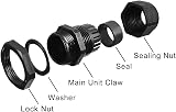 Gebeldet PG7 Plastic Cable Glands Black 3-6.5mm Waterproof Wire Connectors Pack view 2