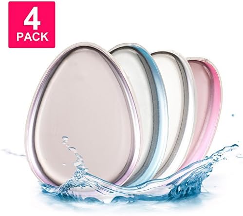 Silicone Makeup Sponge [4-Pack] - WORSPODAY Makeup Applicator for Base Makeup , Puff BB CC Cream, Concealer and Gel Foundation - Silicone Beauty Blender Sponge Sets for Girls and Women