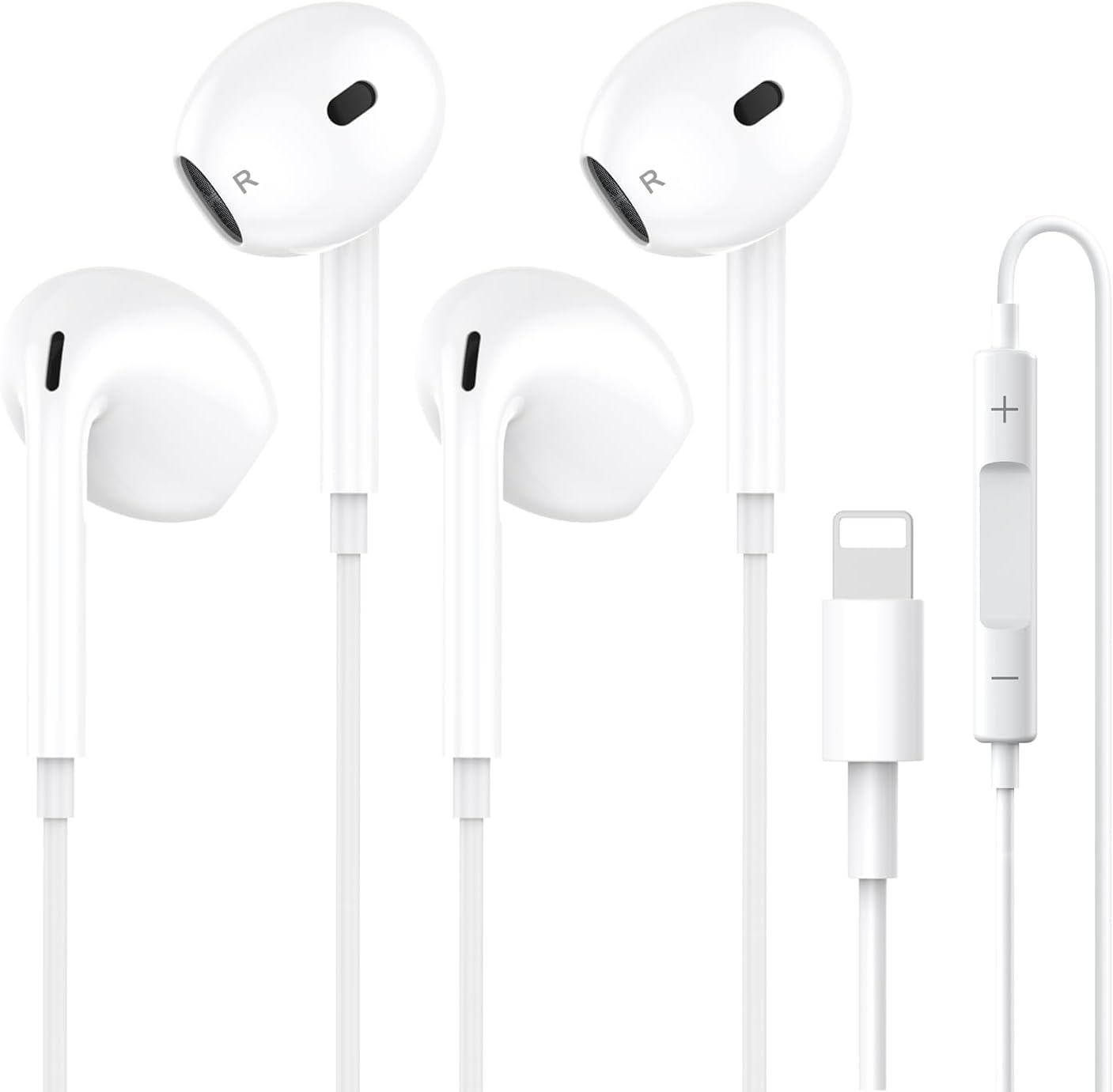 Photo 1 of 2 Packs for iPhone Headphones Wired Earbuds,?MFi Certified? Earphones with Built-in Microphone & Volume Control,Nosie Reduction Earphones Wired Compatible with iPhone 14/14 Pro/13/12/11/XR/XS/X/8/7/SE