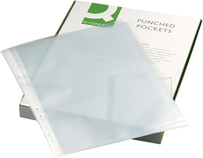 Q-Connect Punched Pocket A4 50 micron Orange Peel Pack of 100