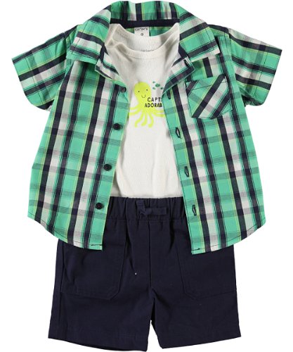 Carter's 3-Piece Woven Set -Navy-3 Months
