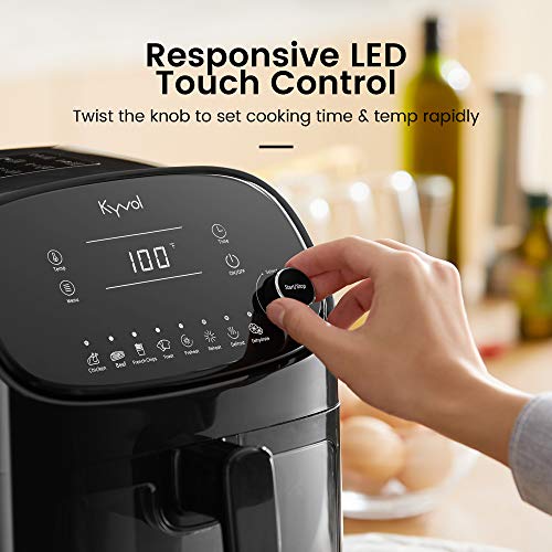 Kyvol Air Fryer, 6 Quart Ceramic Coated Digital Hot Oven Dehydrator Oilless Cooker Large XL with