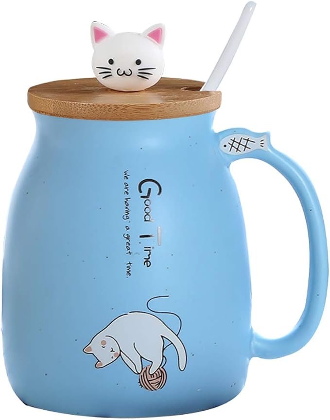 Lius New sésamo Gato Taza Resistente al Calor Color