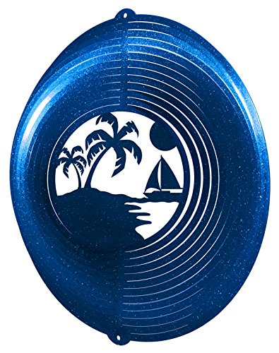 PALM TREE CIRCLE Swirly Metal Wind Spinner