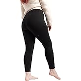 Just Cozy Leggings for Women- Fur Lined Winter Pants Warm with Fleece Lining Fleece Lined Thermal Black Leggings X-Large-XX-Large