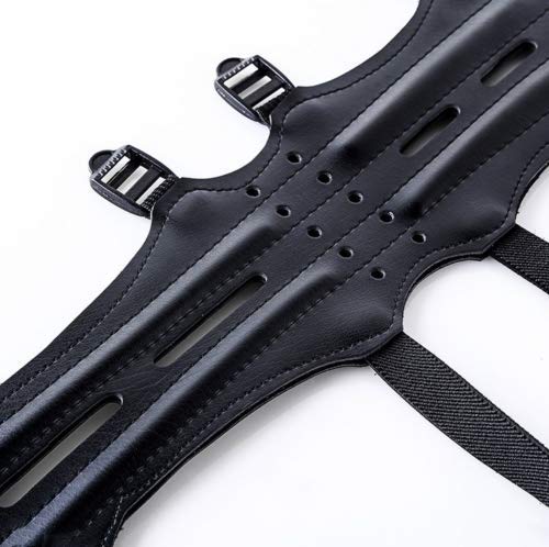 e5e10 Archery Leather Arm Guard Long 4 Straps Forearm Protective Gear Hunting Arrow Bow