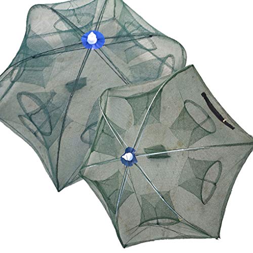 Guangcailun 4/6/8/12 Trous Automatique Pêche épervier Piège De Crevettes Cage Nylon Pliable Crabe Nasse Moulage Réseau