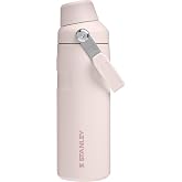 STANLEY IceFlow Fast Flow Bottle, 16 oz, Rose Quartz | Angled Spout Lid | Lightweight and Leakproof for Travel and Sports | Easy Carry Handle | Insulated Stainless Steel | BPA-Free