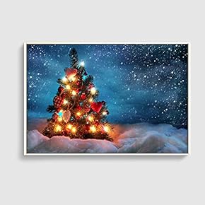 Framed Canvas Home Artwork Decoration Merry Christmas Canvas Wall Art for Living Room, Bedroom - 16x24 inches
