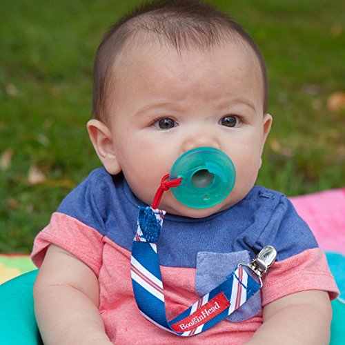 BooginHead Baby Newborn PaciGrip Pacifier Clip, Holder, Toy, Teether, Soothie, Universal Loop Boy, Blue Tie, Red White and Blue (Certified Refurbished)