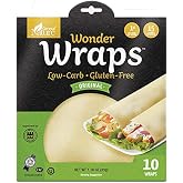 Wonder Wraps -Original- Low Carb Keto Tortillas | Non-GMO Kosher Low Calorie Burrito Wraps | Delicious Gluten Free, Soy Free, Nut Free, Vegetarian Food (1 Pack/10 Thin Wraps)