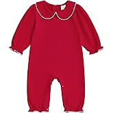 Merqwadd Baby Coming Home Outfit Boy Girl Cotton Long Sleeve Romper Jumpsuit Plain One-Piece Clothes