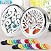 2PCS Aromatherapy Essential Oil Diffuser Car Diffuser Vent Clip 30mm Stainless Steel Car Diffuser Locket Air Freshener 32 Felt Pads(Tree of Life & Cloud)