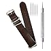 CIVO Genuine Grain Leather NATO Zulu Military Swiss G10 Watch Band Strap 18mm 20mm 22mm with Stainless Steel Buckle (Dark Brown, 22mm)