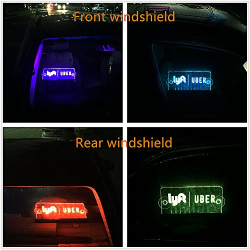 UBER LYFT LOGO Glow LED Light Sign Decal Sticker with Remote Control 16