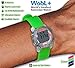 WobL+ World's Smallest & Best Waterproof Vibrating 9 Alarms + Countdown Timer Wristwatch (Green) Sports/Medicine/Meeting/Potty Reminders