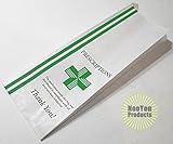 Dispensary Prescription Bags, Green Cross (10x3.5x1.5) Gusseted Paper Pharmacy Bag, Medication Packaging for Drug Stores, Designed for Marijuana Patients, Generic Statement for State Compliance (100)