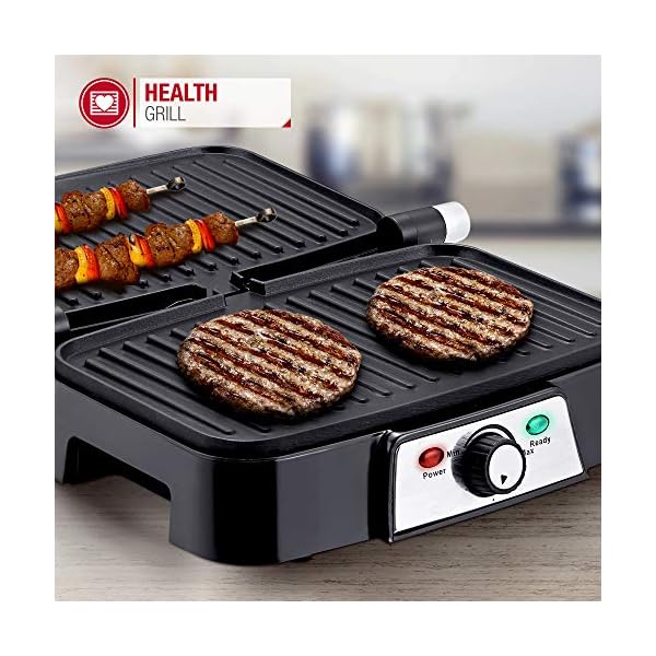 NETTA-Panini-Maker-Health-Grill-Sandwich-Toaster-Panini-Press-2-Slice-Non-Stick-Grill-Plates-1500W-Stainless-Steel NETTA Panini Maker & Health Grill - Sandwich Toaster, Panini Press - 2 Slice Non-Stick Grill Plates – Built-In Fat Tray…